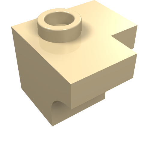 Rendu LDraw de Brique Arche 1 1/2 x 1 1/2 coin (Brick Arch 1 1/2 x 1 1/2 Corner), couleur indicative