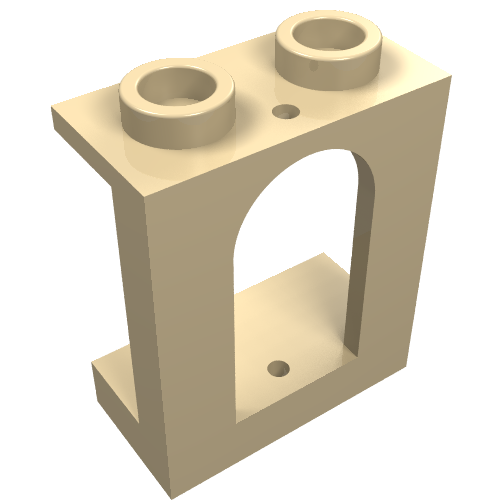 Rendu LDraw de Fenêtre 1 x 2 x 2 Château (Window 1 x 2 x 2 Castle), couleur indicative
