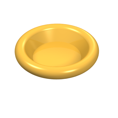 Rendu LDraw de Plat d'équipement / plaque / Bol 3 x 3 [sans motif] (Equipment Dish / Plate / Bowl 3 x 3 [Plain]), couleur indicative