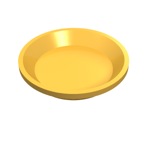 Rendu LDraw de Équipement plat / plaque ronde [Kit d'outils de cuisine] (Equipment Dish / Plate Round [Kitchen Implements Kit]), couleur indicative
