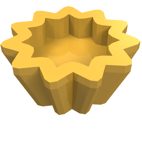 Rendu LDraw de Support de cupcake d'équipement [kit d'outils de cuisine] (Equipment Cupcake Holder [Kitchen Implements Kit]), couleur indicative