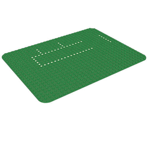 Rendu LDraw de Plaque de base 24 x 32 avec coins arrondis et motif imprimé par points [363 / 555] (Baseplate 24 x 32 with Rounded Corners and Dots Print [363 / 555]), couleur indicative