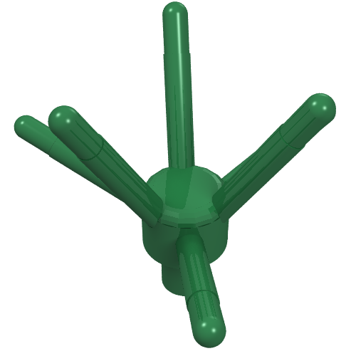 Rendu LDraw de Plante, tige de fleur avec barre et 6 tiges (Plant, Flower Stem with Bar and 6 Stems), couleur indicative