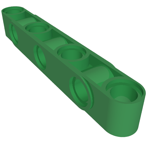 Rendu LDraw de Poutre Technic 1 x 7 épais avec des trous alternés (Technic Beam 1 x 7 Thick with Alternating Holes), couleur indicative