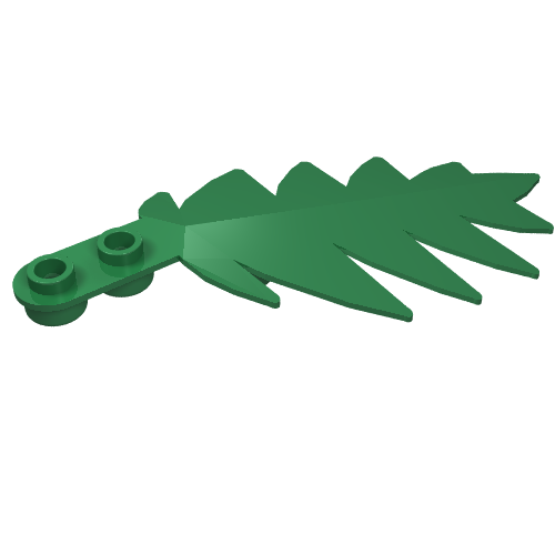 Rendu LDraw de Plante, feuille de palmier grande 10 x 5 (Plant, Palm Leaf Large 10 x 5), couleur indicative