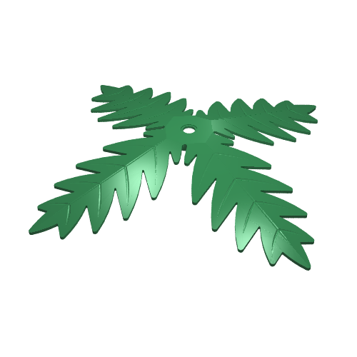 Rendu LDraw de Plante, Feuille de palmier 4 (Plant, Palm Tree Leaf 4), couleur indicative