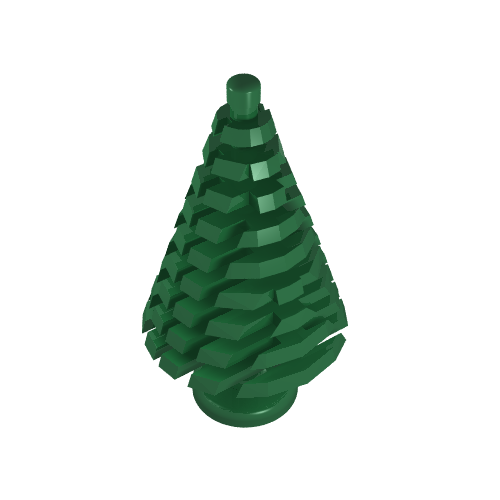 Rendu LDraw de Plante, Pin, Grand, 4 x 4 x 6 2/3 (Plant, Pine Tree, Large, 4 x 4 x 6 2/3), couleur indicative