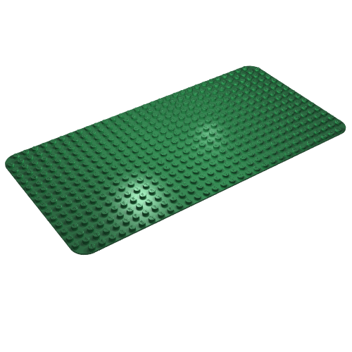 Rendu LDraw de Plaque de base 16 x 32 avec coins arrondis [sans motif] (Baseplate 16 x 32 with Rounded Corners [Plain]), couleur indicative