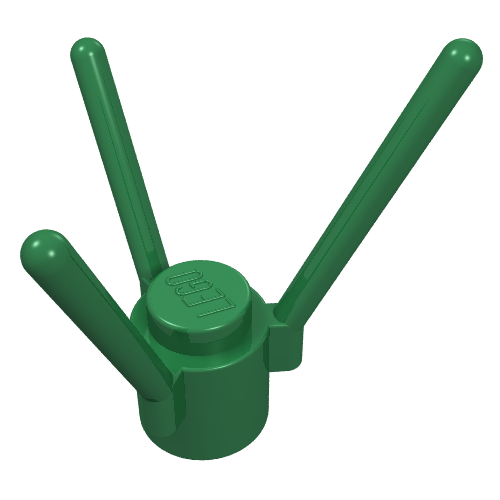 Rendu LDraw de Plante, tige de fleur (Plant, Flower Stem), couleur indicative