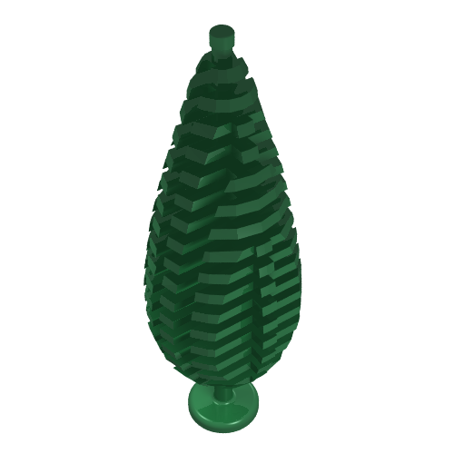 Rendu LDraw de Plante, Cyprès des arbres (Plant, Tree Cypress), couleur indicative