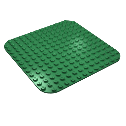 Rendu LDraw de Baseplate 14 x 14 Rounded Corners, couleur indicative