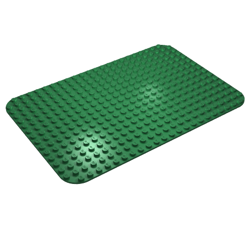 Rendu LDraw de Plaque de base 16 x 24 avec coins arrondis (Baseplate 16 x 24 with Rounded Corners), couleur indicative