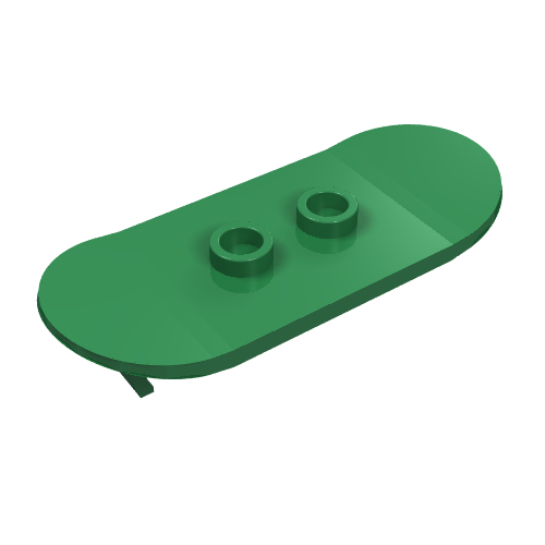 Rendu LDraw de Skateboard sport avec supports de roue Mag (Sports Skateboard with Mag Wheel Holders), couleur indicative