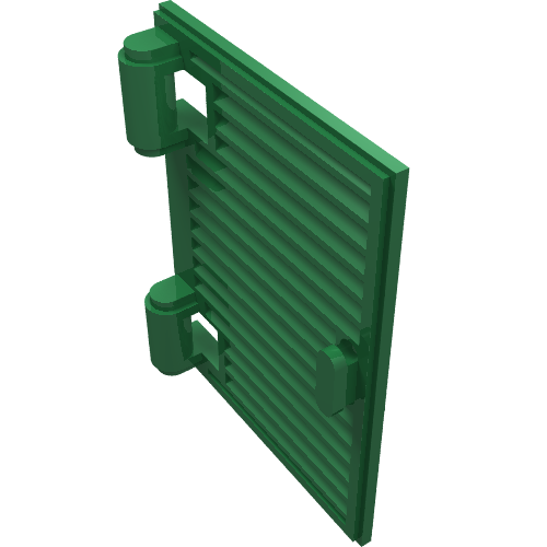 Rendu LDraw de Fenêtre 1 x 2 x 3 Volet avec charnières et poignée (Window 1 x 2 x 3 Shutter with Hinges and Handle), couleur indicative