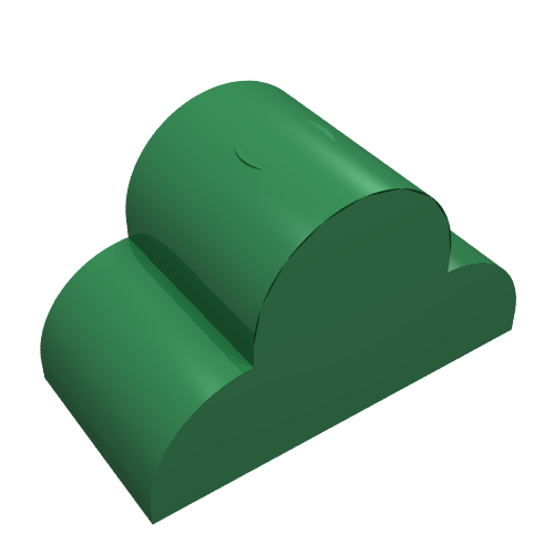 Rendu LDraw de Brique courbée 2 x 4 x 2 triple, Non tenons (Brick Curved 2 x 4 x 2 Triple, No Studs), couleur indicative