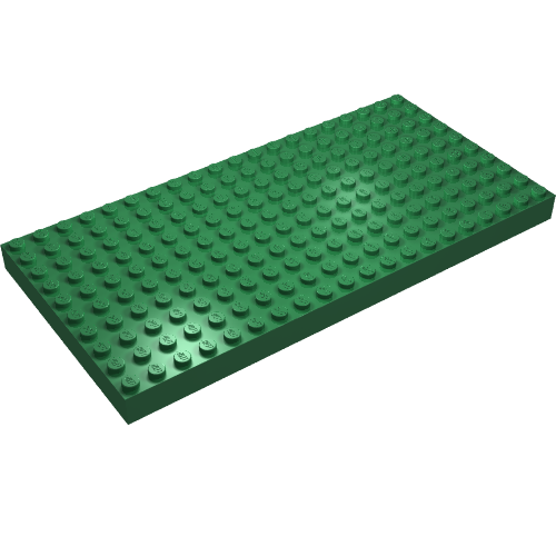 Rendu LDraw de Brique 10 x 20 avec tubes inférieurs en une seule rangée autour du bord, avec support de croix '+' (Brick 10 x 20 with Bottom Tubes in single row around edge, with '+' Cross Support), couleur indicative