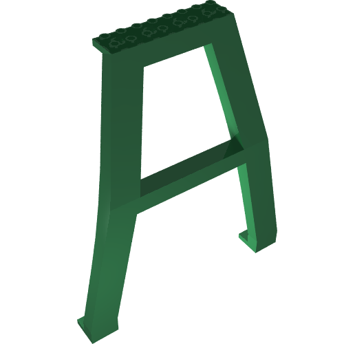 Rendu LDraw de Support Crane Stand Double sans tenon on Cross-Brace, avec axe trou on Top, couleur indicative