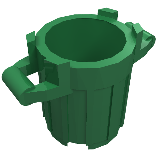 Poubelle avec 4 supports de couverture (Trash Can with 4 Cover Holders)