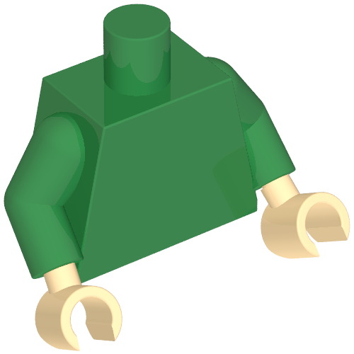 Pull Quidditch torse avec motif imprimé Serpentard emblème, bras verts, mains nougat clair (Torso Quidditch Sweater with Slytherin Crest Print, Green Arms, Light Nougat Hands)