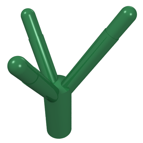 Rendu LDraw de Plante, tige de fleur avec barre (Plant, Flower Stem with Bar), couleur indicative