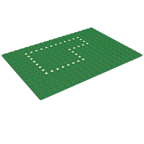 Rendu LDraw de Plaque de base 14 x 20 avec ensemble 355 points motif imprimé (Baseplate 14 x 20 with Set 355 Dots Print), couleur indicative