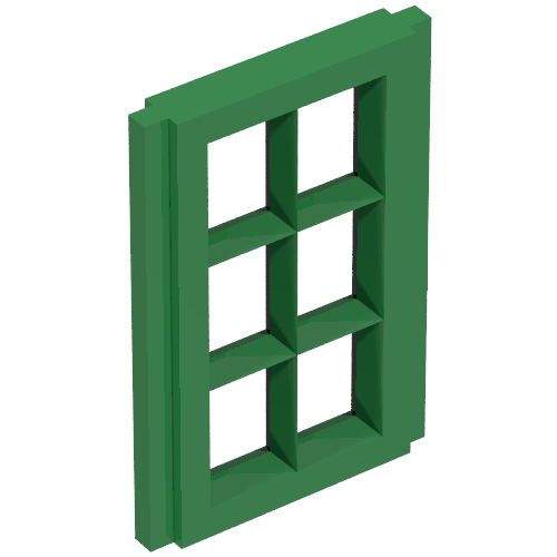 Rendu LDraw de fenêtre Pane 1 x 2 x 3 for Slotted Bricks, couleur indicative