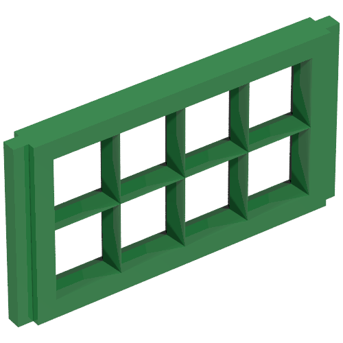 Rendu LDraw de fenêtre Pane 1 x 4 x 2 for Slotted Bricks, couleur indicative