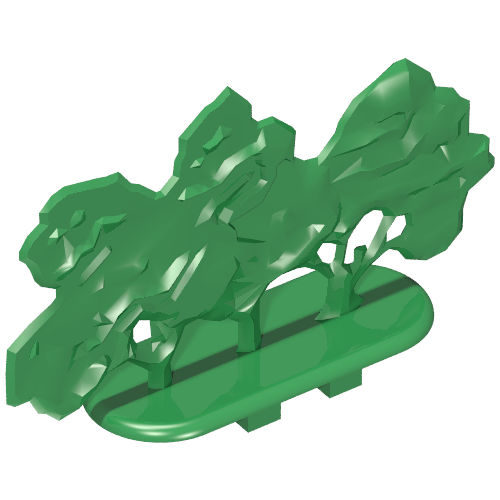 Rendu LDraw de Plant, Tree Flat Bush plain avec feet, couleur indicative