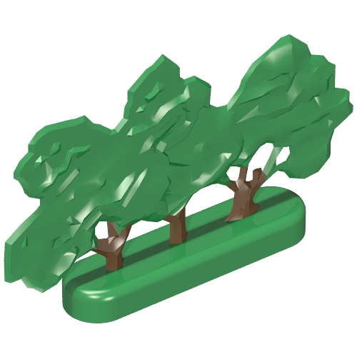 Rendu LDraw de Plant, Tree Flat Bush painted avec hollow base, couleur indicative