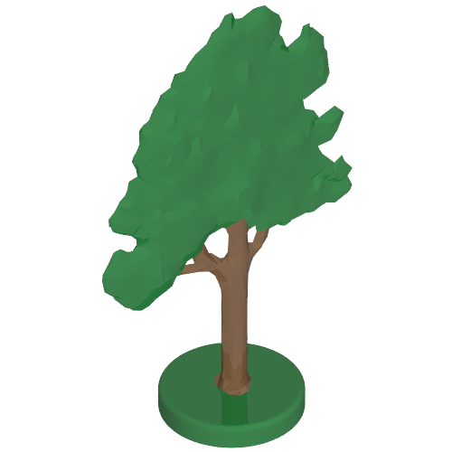 Rendu LDraw de Plant, Tree Flat Horse Chestnut avec Solid Base, couleur indicative