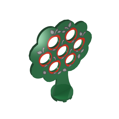 Rendu LDraw de Plant, Fabuland Tree avec Apples Print, couleur indicative