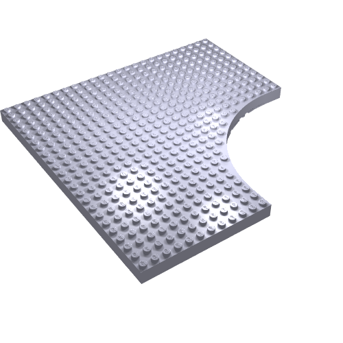 Rendu LDraw de Brique spéciale 24 x 24 sans 12 x 12 quart de cercle (Brick Special 24 x 24 without 12 x 12 Quarter Circle), couleur indicative