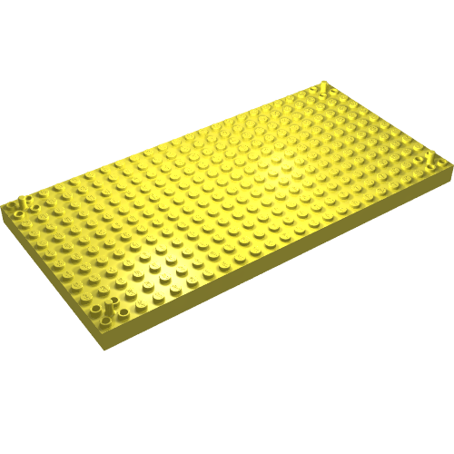 Rendu LDraw de Brique spéciale 12 x 24 avec 4 chevilles d'angle (Brick Special 12 x 24 with 4 Corner Pegs), couleur indicative