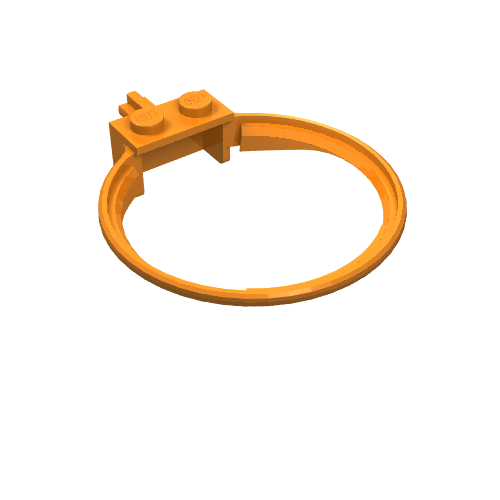 Rendu LDraw de Cerceau de sport avec 2 tenons et axe (Sports Hoop with 2 Studs and Axle), couleur indicative
