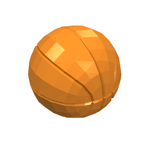 Rendu LDraw de Basketball [sans motif] (Sports Basketball [Plain]), couleur indicative