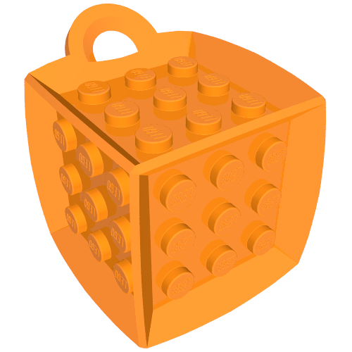Rendu LDraw de Matrice - 6 côtés avec 3 x 3 tenons centraux, et anneau (points) (Die - 6 Sided with 3 x 3 Centre Studs, and Ring (DOTS)), couleur indicative