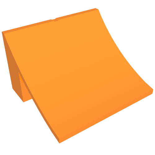 Rendu LDraw de Brique courbe 8 x 8 x 4, Rampe (Brick Curved 8 x 8 x 4, Ramp), couleur indicative