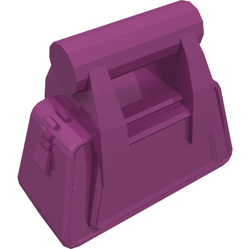 Rendu LDraw de Sac / sac à main / sac à main Angulaire avec fermeture à glissière [uni] (Bag / Handbag / Purse Angular with Zipper [Plain]), couleur indicative