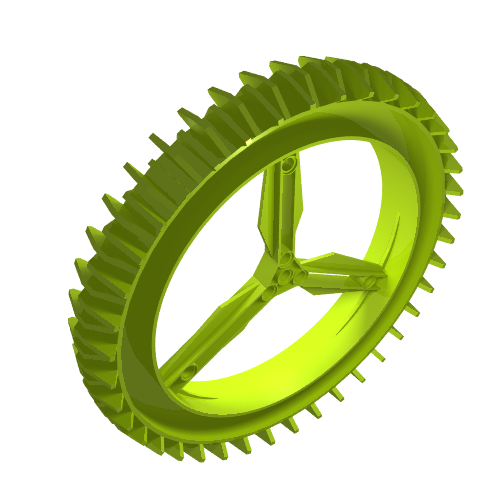 Rendu LDraw de Roue dur en plastique rayonné géant mince 160 x 28 (Wheel Hard Plastic Spoked Giant Thin 160 x 28), couleur indicative