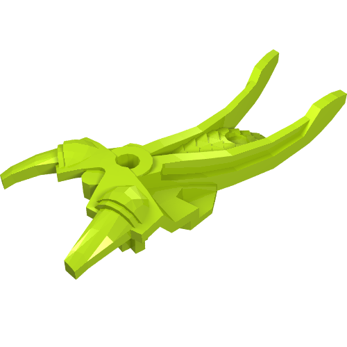 Rendu LDraw de Grande couverture de membre de figurine, armure avec 2 petites griffes (Large Figure Limb Cover, Armor with 2 Small Claws), couleur indicative