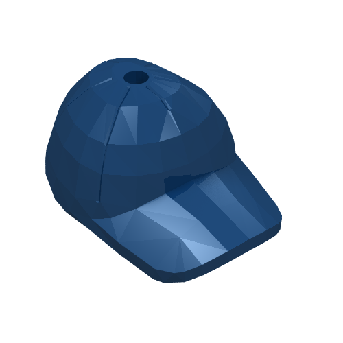 Chapeau / casquette court bec incurvé avec coutures et trou sur le dessus (Hat / Cap Short Curved Bill with Seams and Hole on Top)