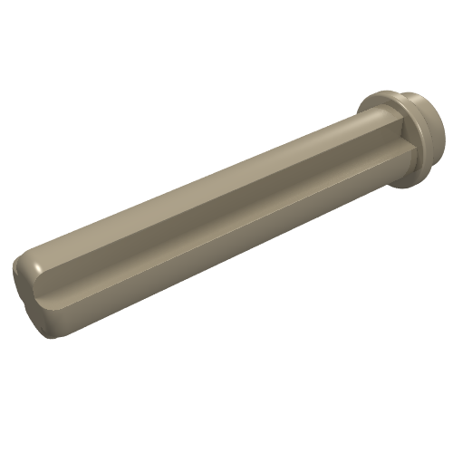 Rendu LDraw de Axe Technic 3 avec tenon (Technic Axle 3 with Stud), couleur indicative