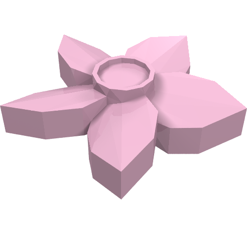 Plante, Fleur avec 5 pétales pointus et connecteur (Plant, Flower with 5 Pointed Petals and Pin)