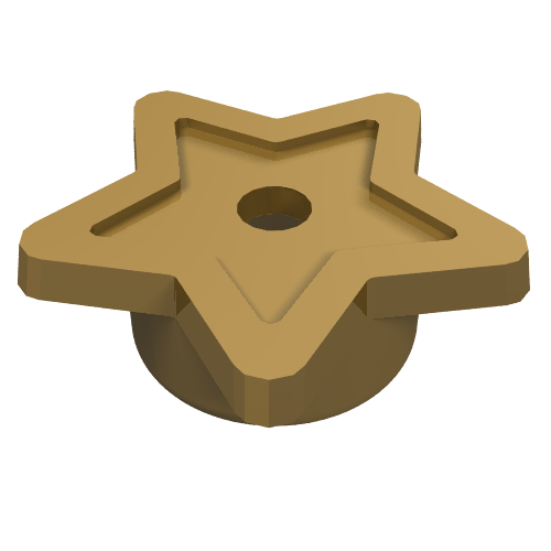 Tuile, étoile avec tenon support, trou pour connecteur (Tile, Star with Stud Holder, Pin Hole)