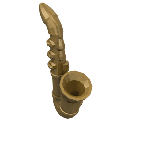 Rendu LDraw de Instrument de musique Saxophone (Musical Instrument Saxophone), couleur indicative