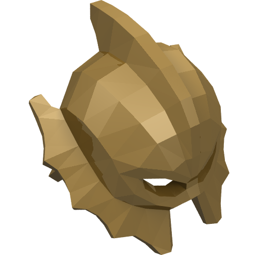 Casque avec ailerons de poisson sur les côtés et le haut (Helmet with Fish Fins on Sides and Top)