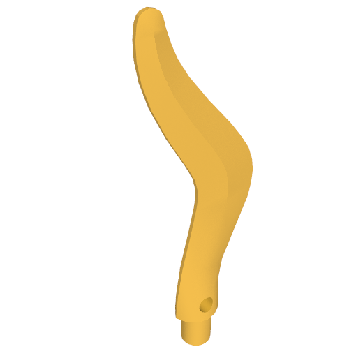 Rendu LDraw de Partie du corps de la plante / animal, arbre / branche / queue / appendice / tentacule avec connecteur (Plant / Animal Body Part, Tree / Branch / Tail / Appendage / Tentacle with Pin), couleur indicative