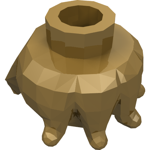 Rendu LDraw de figurine tête spéciale avec Jagged Bottom Edge [Plain], couleur indicative