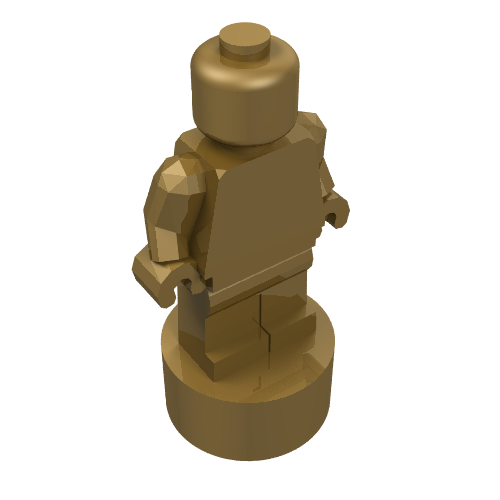 Rendu LDraw de Figurine Trophée Statuette (Minifig Trophy Statuette), couleur indicative