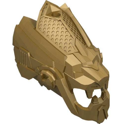 Rendu LDraw de Large Figure Mask, Lion, couleur indicative
